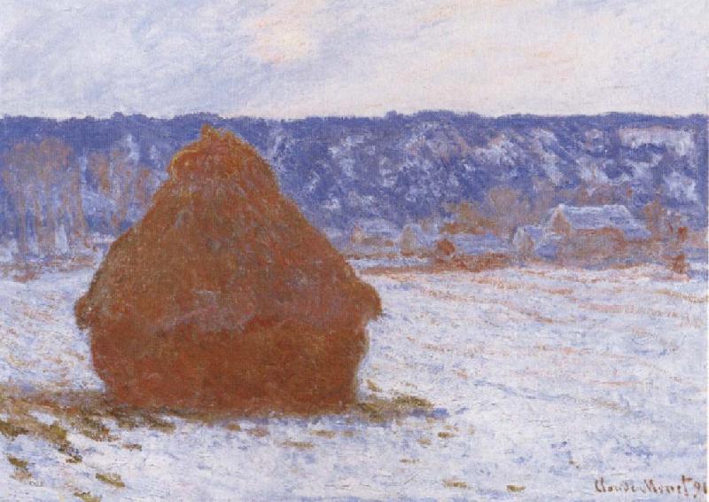  Haystack in the Snow,Overcast Weather